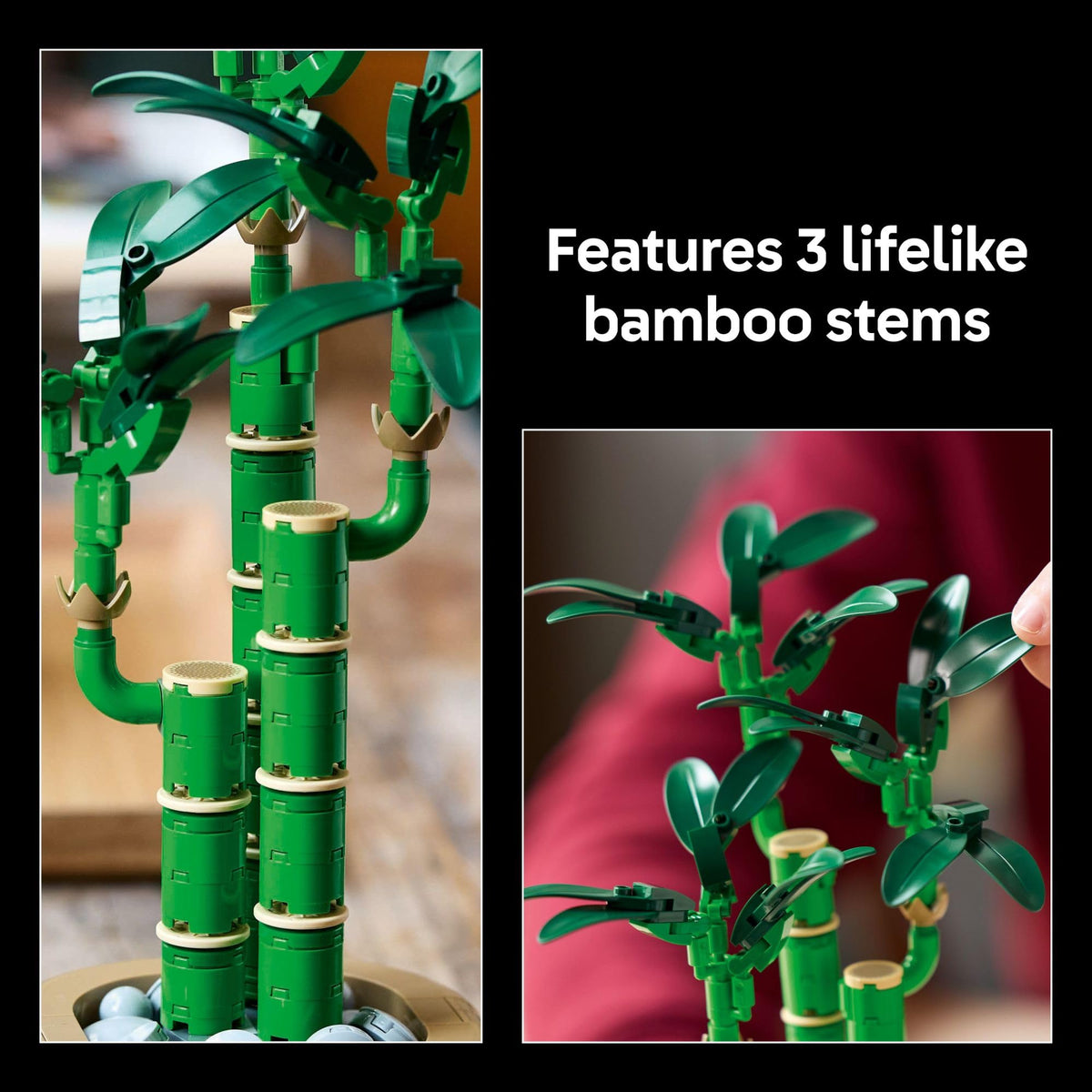 LEGO Botanicals Lucky Bamboo Building Set - Artificial Plant for Indoor Home Décor, Adults Ages 18+ - Fake Plant Decoration for Table, Desk, Office - Gift for Graduation - 10344