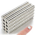 DIYMAG 8x3mm Small Refrigerator Magnets, 100Pcs Tiny Round Magnets for Crafts, Premium Brushed Nickel Fridge, Office Come with Storage Case