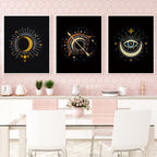 Louise Maelys 3 Set Tarot Moon Embroidery Kits for Beginners with Evil Eye Pattern,Adults Starter Cross Stitch Kit DIY Needlepoint