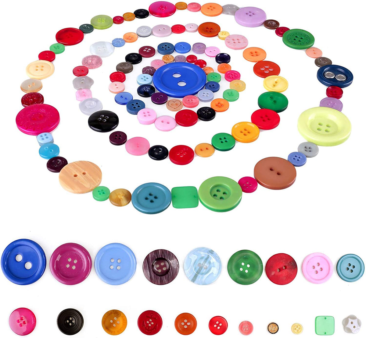 Greentime 2500pcs Assorted Buttons for Crafts Bulk Craft Buttons for Crafting Sewing DIY Manual Painting Handmade Ornament Easter Egg Fillers Decorative