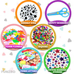 FUNZBO Arts and Crafts Supplies - Christmas Gifts for Kids, Girls, Crafts for Girls 4, 5, 6, 7, 8, 9 Years Old with Glitter Glue Stick, Pipe Cleaners Craft & Craft Tools, School Learning Activities
