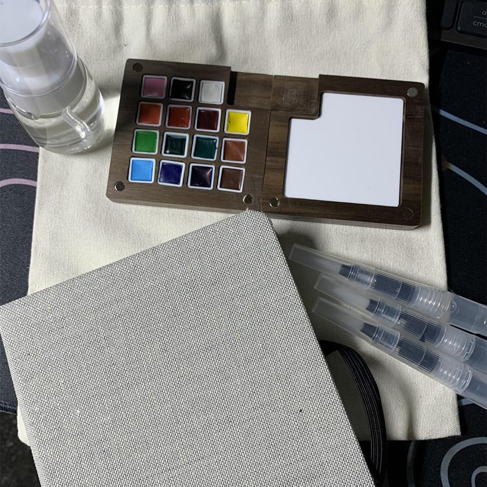 Mini Watercolor Paint Set,Portable mini Travel Watercolor kit, Pocket Watercolor Set with Paint,Art Supplies, for Artists, Amateur Hobbyists and Painting Lovers