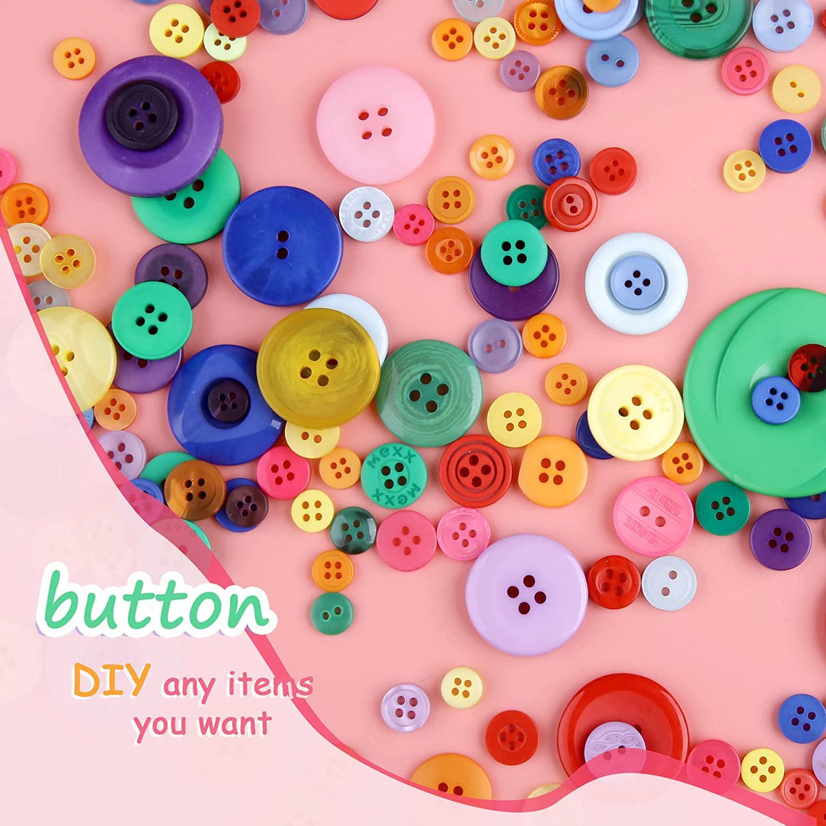 Greentime 2500pcs Assorted Buttons for Crafts Bulk Craft Buttons for Crafting Sewing DIY Manual Painting Handmade Ornament Easter Egg Fillers Decorative