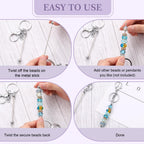Tondiamo 24 Pcs Beadable Keychain Bars Bulk Beads for Keychain Making Kit Gifts for Women Men DIY Crafts(Silver)