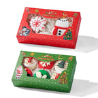 24PCS 7x4.3x1.5Inch Christmas Cookie Gift Boxes (3 Patterns&Clear Window) – Ideal for Cookie, Strawberry, Macaron, Ores; Treat Boxes for Party, Wedding, Birthday, Christmas Gift-Giving