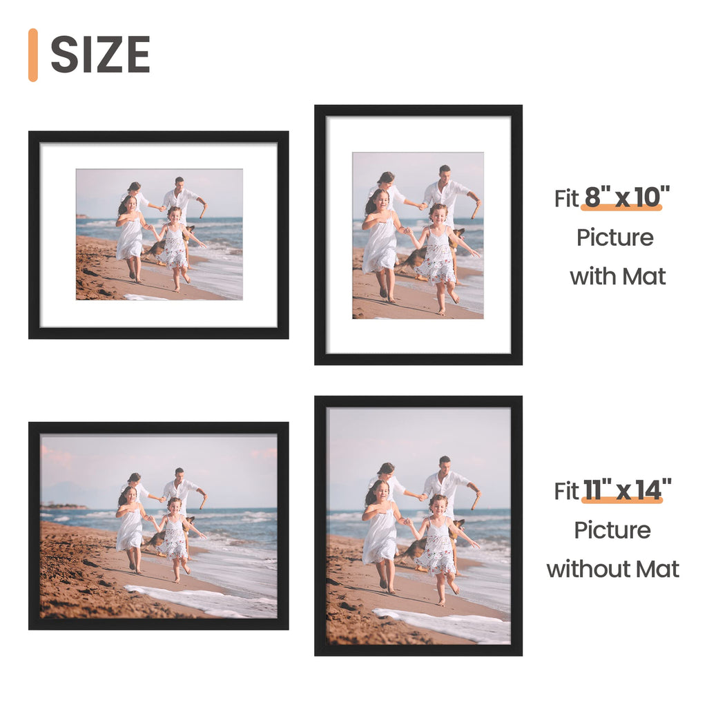 upsimples 5-Pack 11×14-Inch Black Picture Frames