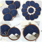 8 Pcs/Set Mini Embroidery Hoops 3 Inch Round Imitated Wood Plastic Display Frame Reusable Circle Cross Stitch Hoop Ring for Art Craft Sewing and Hanging Ornaments Home Decor