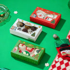 24PCS 7x4.3x1.5Inch Christmas Cookie Gift Boxes (3 Patterns&Clear Window) – Ideal for Cookie, Strawberry, Macaron, Ores; Treat Boxes for Party, Wedding, Birthday, Christmas Gift-Giving