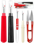 FIVEIZERO Seam Rippers for Sewing – 2 Big and 2 Small Stitch Remover Tools, Thread Ripper, Embroidery Removal Tool with Thread Snips