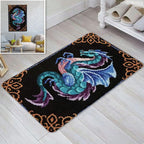 Dragon Latch Hook Rug Kits for Adult, DIY Rug Crochet Making Kits with Pre-Printed Canvas and Latch Hook Tool and Enough Yarn, 20x15in