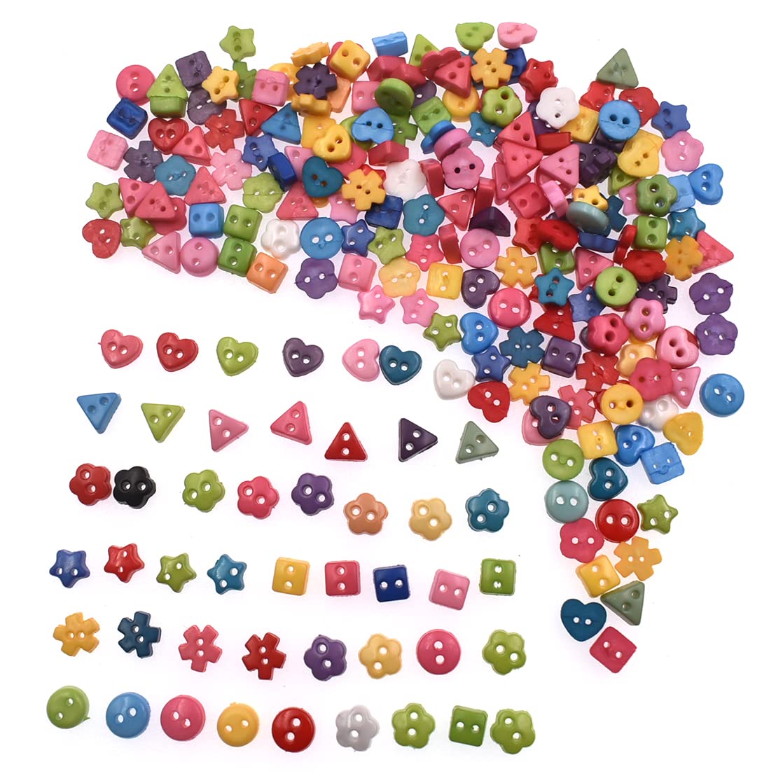 6mm 100Pcs Mixed Color and Style Mini Buttons for DIY Handmade Craft Art Sewing Doll Cloth Buttons