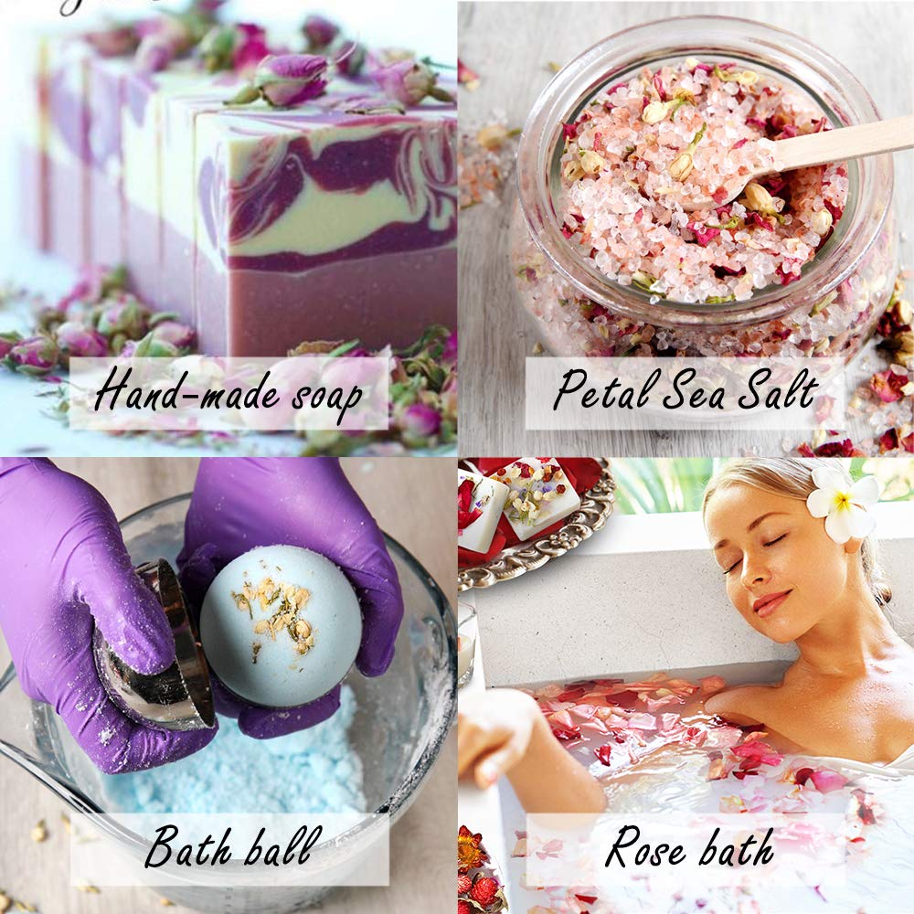 LAVEVE Dried Flowers, 21 Bags 100% Natural Dried Flowers Herbs Kit for Soap Making, DIY Candle, Bath, Resin Jewelry Making - Include Lavender, Don't Forget Me, Lily, Rose Petals, Jasmine and More