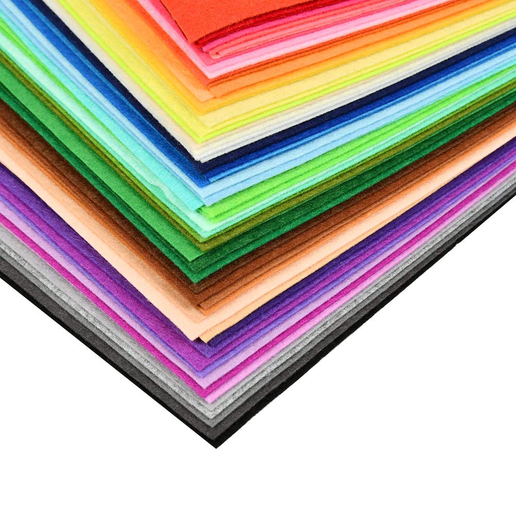 BUYGOO 60Pcs Stiff Felt Fabric Sheets, 8 x 12 inches Craft Felt Sheets Assorted Color 1mm Thick Stiff Craft Felt for DIY Crafts, Sewing, Crafting Projects
