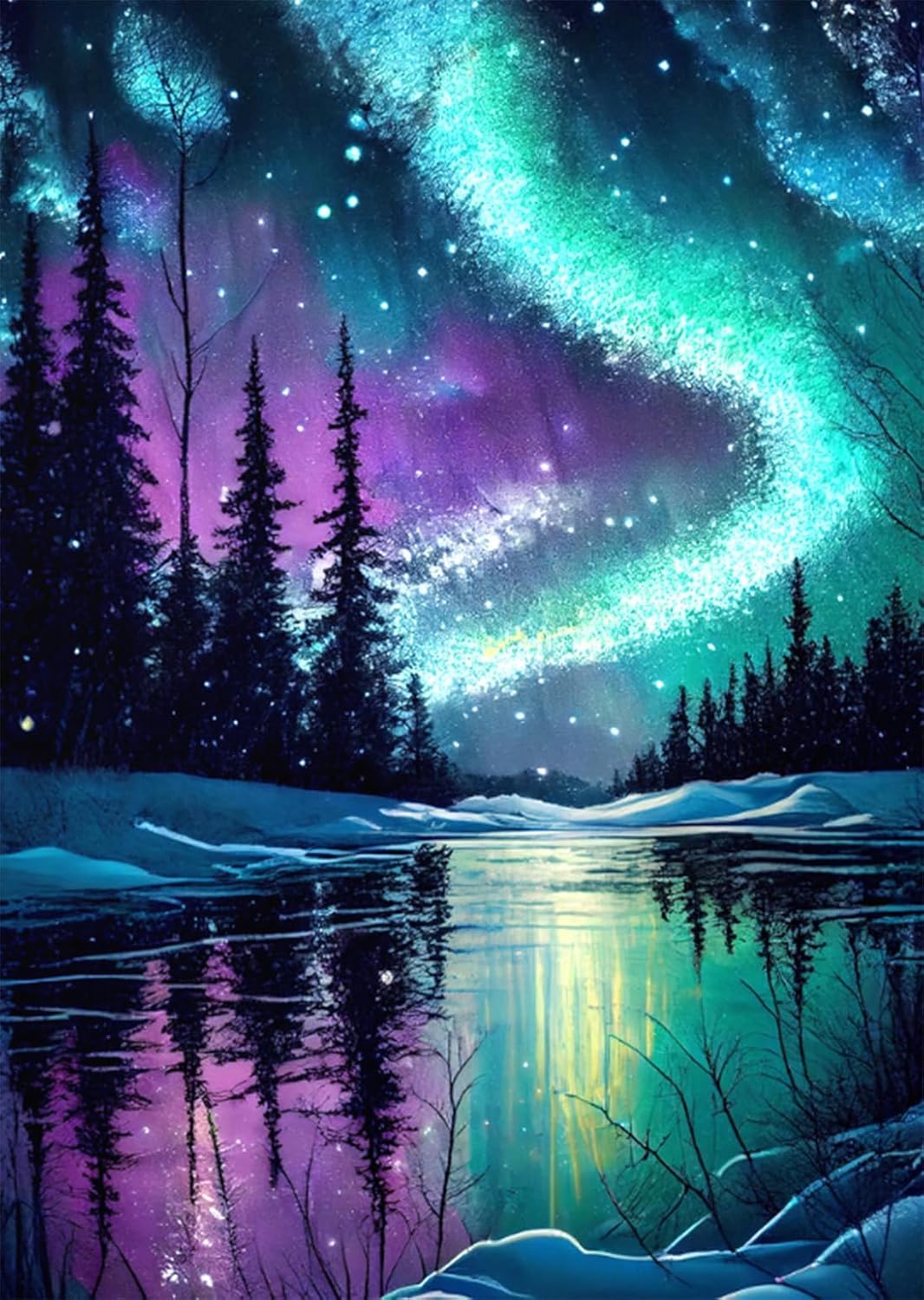Night Stamped Cross Stitch Kits - Needlepoint Counted Cross Stitch Kits for Beginner Adult Crossstitching Printed Dimensions Scenery Patterns Stitch Embroidery Kits Arts and Crafts