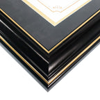 GraduationMall 8.5x11 Diploma Frame with Black over Gold Mat or Display 11x14 Certificate without Mat,Solid Wood & Tempered Glass,Glossy Black Finish with Gold Trim