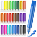 HBorna 48 Pcs Suncatcher Paint Pens Stained Glass Paint Pigment Window Art Pens Suncatcher Paint Crafts Sets (10ML Each,24 Colors)
