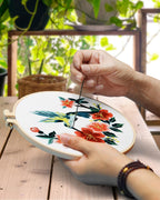 Hummingbird and Flower Embroidery Kit for Adults