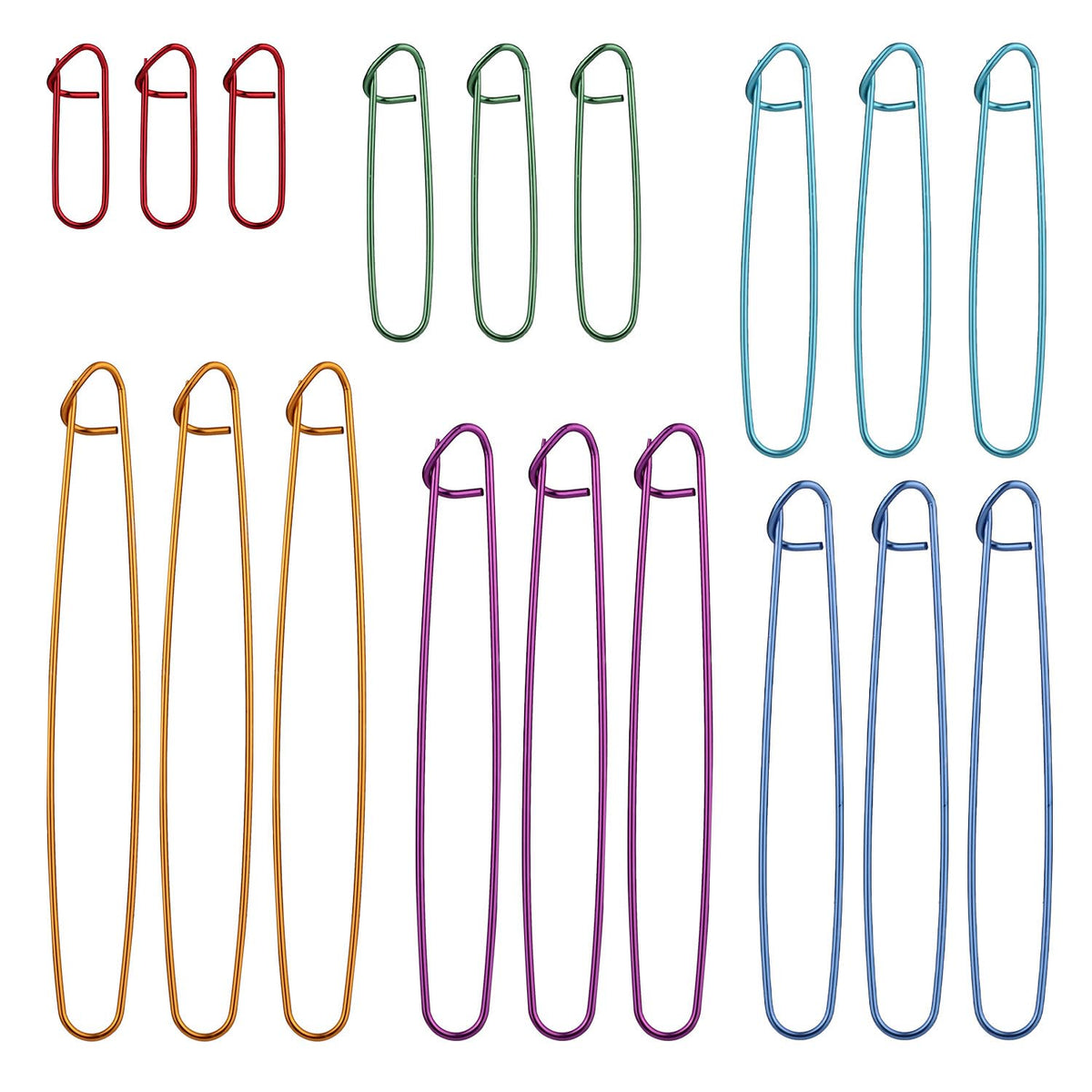 18 Pcs Knitting Stitch Holders, Yarn Stitch Holder Stitch Holders for Knitting Cable Needles Colorful Aluminum Crochet Stitch Holders Markers for Sewing Crocheting Supplies Tools Accessories
