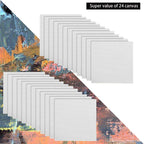 24 Pack Mini Canvas Panels 4x4 Artist Canvas Boards, Double-Wrapped Acid Free Small Art Canvas Value Pack for Oil & Acrylic Painting.