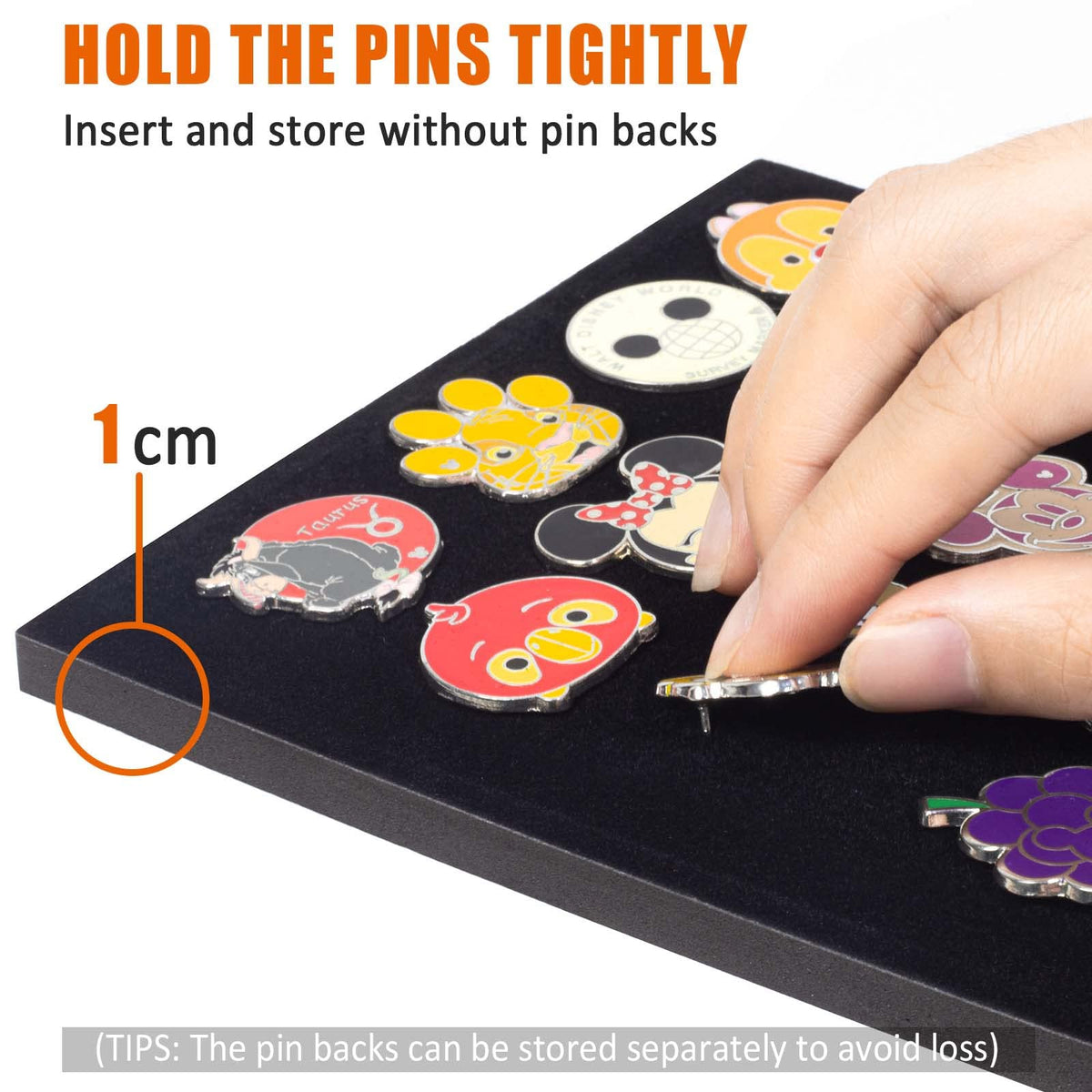 Pin Display Frame, 7x9 Shadow Box for Wall and Tabletop Mount, Pin Collection Display, Brooch Holder for Enthusiast, Black