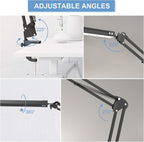 LED Desk Lamp with Clamp, 3 Color Modes Architect Modern Swing Arm Lamp Desk Light, Dimmable Eye-Care Table Light, Memory Function, Task, Study, Reading, Work, Craft, Sewing, Drafting, Home Office 10W