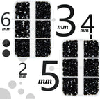 qiipii Pure Black Resin Flatback Rhinestones for Crafting 2mm 3mm 4mm 5mm 6mm Flatback Jelly Stones Solid Black Gems Diamonds for Face Eyes Makeup Tumblers Mugs Bottles DIY Crafts Clothes Shoes Phones