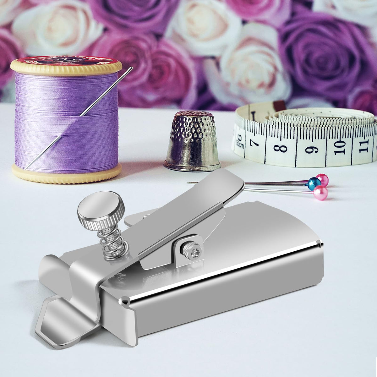 Upgraded Magnetic Seam Guide for Sewing Machine, Magnetic Seam Guide with Clip, Universal Seam Guide, Hemmer Guide, Multifunctional Hem Guide for Sewing Machine, Sewing Supplie Accessories