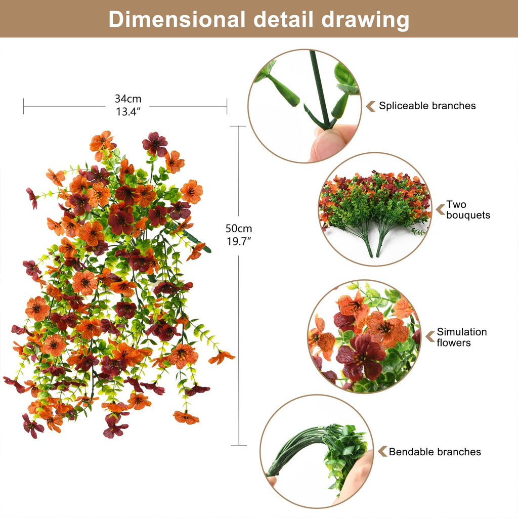 ZFProcess Artificial Fall Fake Flowers for Outdoor Fall Decoration