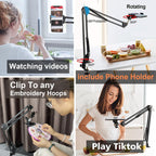 Hand Embroidery Stand Lap,Folding Cross Stitch Stand Clamp, Hand Embroidery Hoop Holder 360 Rotated Embroidery Holder Stand ,Embroidery Hoops Stand Suitable for Embroidery Hoops（Black）