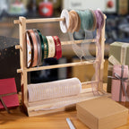 Ribbon Storage Rack Spool Holder Organizer Sewing Craft Wreath Mesh Crochet Thread Tulle Roll Washi Tape Craft Florist Wrapping，15.7 in
