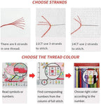 Animal Dog Stamped Cross Stitch Kits for Beginners,Kiss Dog Needlepoint Counted Cross Stitch Kits for Adults,Easy Prestamped Boy Pattern Needlepoint Kit Crafts for Home Decor Gifts 14X14 Inch.