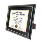 GraduationMall 8.5x11 Diploma Frame with Black over Gold Mat or Display 11x14 Certificate without Mat,Solid Wood & Tempered Glass,Glossy Black Finish with Gold Trim