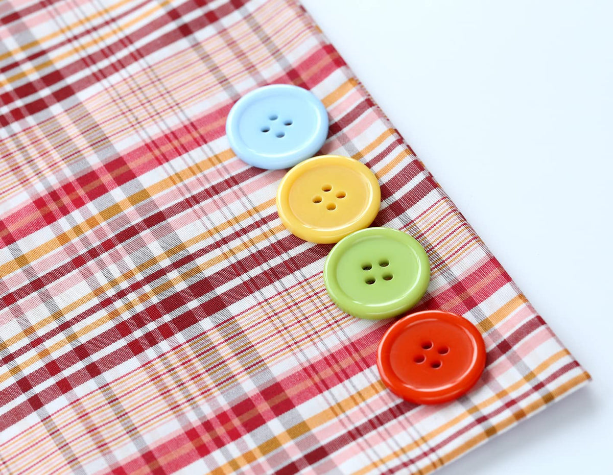 GANSSIA 1 Inch (25mm) 15 Colors Assorted Buttons Sewing Flatback Button Multicolors Pack of 90 with Box (Each Color 6 pcs)
