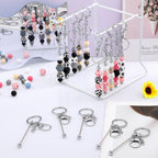 Tondiamo 24 Pcs Beadable Keychain Bars Bulk Beads for Keychain Making Kit Gifts for Women Men DIY Crafts(Silver)