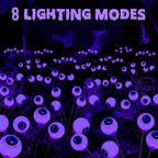 2-Pack Solar Halloween Eyeball Garden Lights — Purple