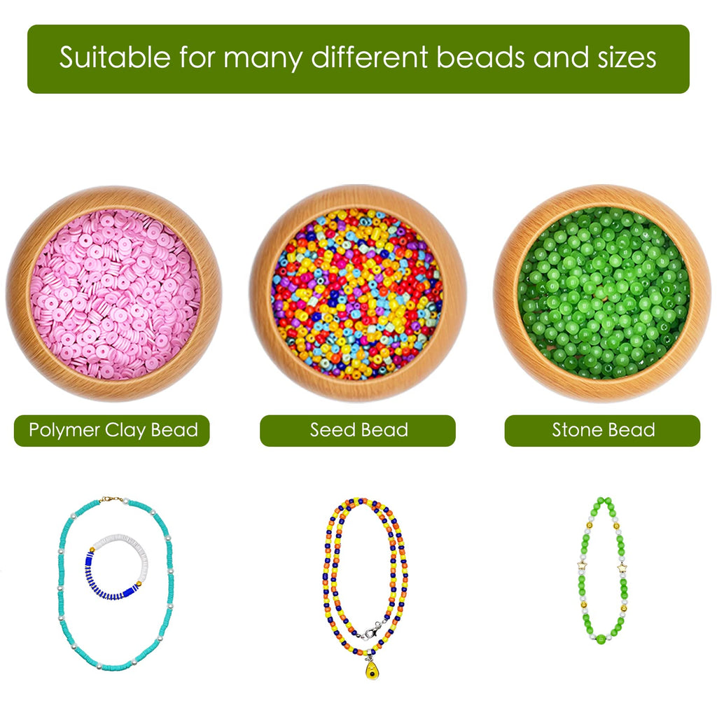 Electric Bead Spinner - Clay Bead Spinner with 2PC Beading Needles and Seed Beads, Waist Beads Kit, Bead Spinner for Jewelry Making, Electric | Speed Adjustment Beading Tools (Original)