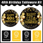 Kepeel 96Pcs 40th Birthday Party Tableware Set, Back in 1984 Birthday Party Decorations Supplies for Men Women Cheers to 40 Years Birthday Party Dessert Plates Napkins Forks Favors, Serve 24