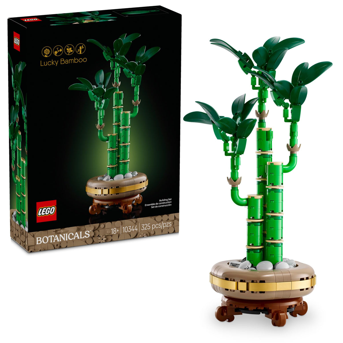 LEGO Botanicals Lucky Bamboo Building Set - Artificial Plant for Indoor Home Décor, Adults Ages 18+ - Fake Plant Decoration for Table, Desk, Office - Gift for Graduation - 10344