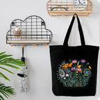Canvas Tote Bag Embroidery Kit with Pattern, Beginner Embroidery Kits for Adults, Arts and DIY Crafts Embroidery Starter kit, Include Stamped Embroidery Bag, Embroidery Hoops, Color Threads and Tool.