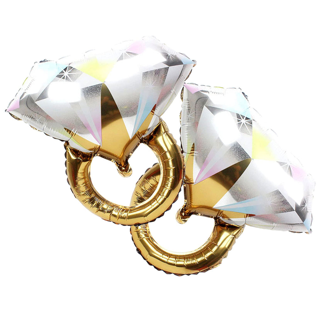 2Pcs Diamond Ring Aluminum Balloon,Wedding Bridal Shower Marriage Engagement Party Supplies