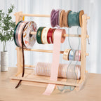 Ribbon Storage Rack Spool Holder Organizer Sewing Craft Wreath Mesh Crochet Thread Tulle Roll Washi Tape Craft Florist Wrapping，15.7 in