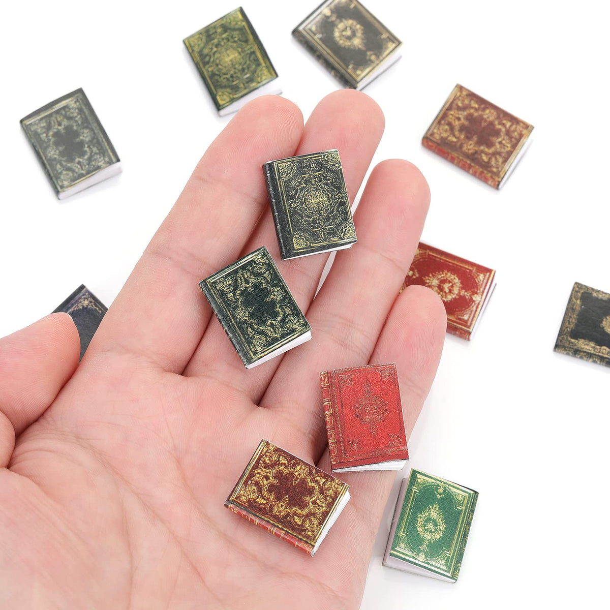 Molain Miniatures Dollhouse Books, 1:12 Scale Mini Books, Model Decoration for Dollhouse Accessories Boys and Girls Play Entertainment Supplies (12 Pcs)