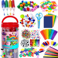 FUNZBO Arts and Crafts Supplies - Christmas Gifts for Kids, Girls, Crafts for Girls 4, 5, 6, 7, 8, 9 Years Old with Glitter Glue Stick, Pipe Cleaners Craft & Craft Tools, School Learning Activities