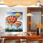 Latch Hook Kits for Adults - DIY Latch Hook Rug Kits for Kids, Crochet Kit for Beginners, Rug Making Kits with Printed Canvas, Gift Packaging.(Colorful Hot Air Balloons, 20x15)