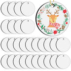 3" Round Sublimation Ornament Blanks, 30 Pieces - For Christmas Tree Decor and DIY Crafts (3 inches)