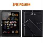 Pin Display Frame, 7x9 Shadow Box for Wall and Tabletop Mount, Pin Collection Display, Brooch Holder for Enthusiast, Black