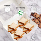 24 PCS Christmas Cookie Boxes for Gift Giving, 9x6x3 Golden Star Christmas Treat Boxes with Window, Auto-Up Holiday Cookie Boxes,Baking Goods Packaging Box for Desserts, Mini Cake, Donuts
