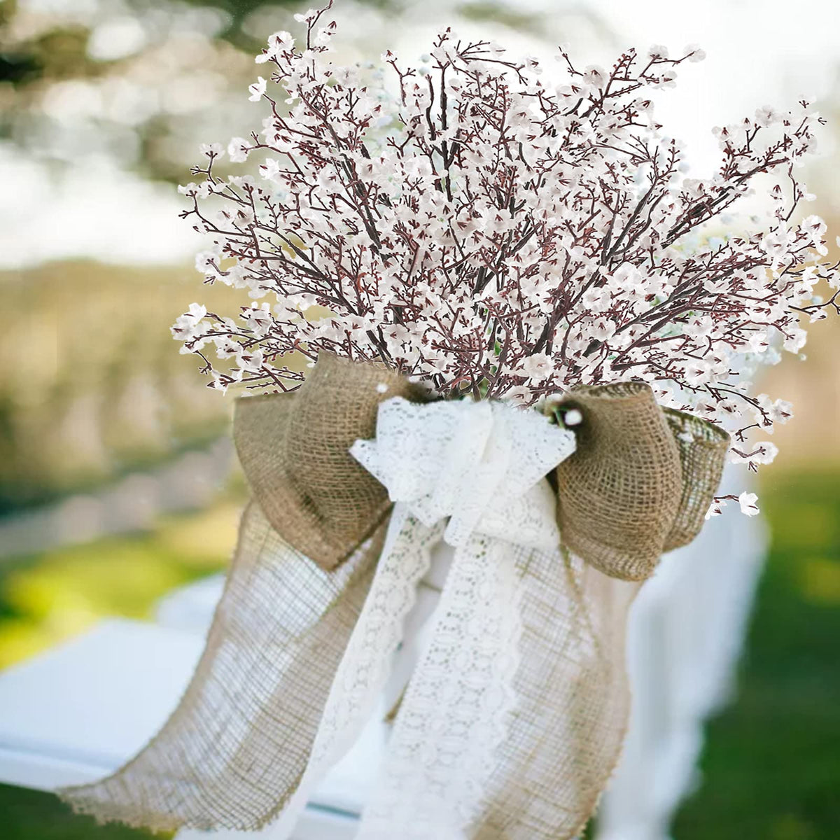 Babys Breath Artificial Flowers 6 Bundles White Fake Silk Flowers Faux Gypsophila Bouquets Real Touch Fake Flowers Bulk for Home Decor DIY Wedding Party Table Centerpieces Decor