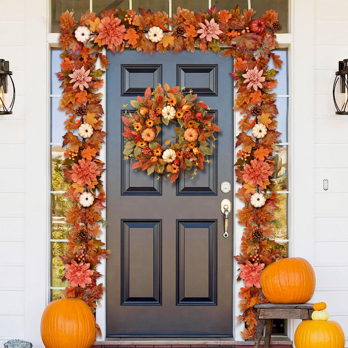 Fall Decorations for Home, Fall Garland for Mantle,Fall Garland with Lights