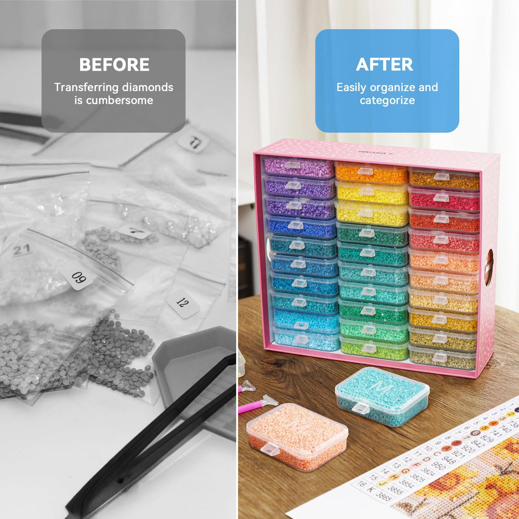 Maxuni 50-Piece Diamond Painting Storage Tray Set